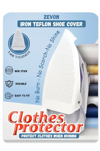 Image of ZEVON Iron Covers for Protection Clothes | Universal Iron Soleplate Cover for Steam & Dry Irons | Non-Stick Heat Resistant Iron Protector | Helps Prevent Fabric Shine, Scorch Marks & Burns