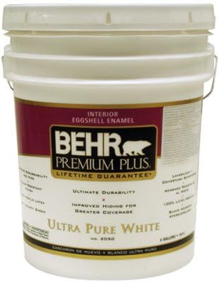 5 gal. Ultra Pure White Eggshell Enamel Low Odor Interior Paint & Primer 205005
