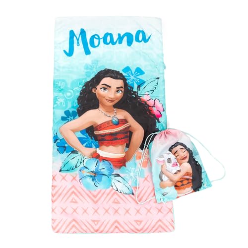 Jay Franco Disney Moana Tropical Slumber Sack - Cozy & Warm Kids Lightweight Slumber Bag/Sleeping Bag (Official Disney Product)