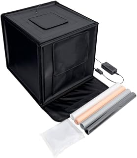 Pixapro 70x70x70cm Foldable LED Light Tent Video Light Streaming Studio Camera LED Photography Lights for Filming Kit Recording Professional Product Photography Booth (70cm)