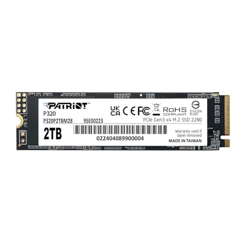 Patriot Memory P320 2TB Internal SSD - NVMe PCIe Gen 3x4 - M.2 2280 - Solid State Drive - P320P2TBM28