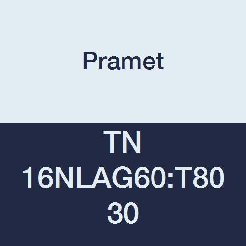 TN 16NLAG60:T8030 Carbide Multi-Material (P30,M25,K30) Indexable Internal Threading Insert, Metric 60 Degree Partial Profile, Pitch 0.50-3.00 mm, 3" Cutting Edges, PVD, Gold (Pack of 5)
