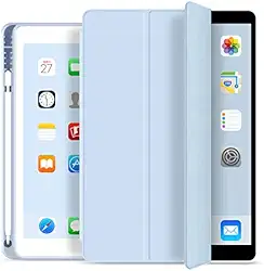 WB Capa iPad 7a, 8a e 9a Geração 10.2″ - Premium Slim Antichoque com Compart. para Pencil - Azul Claro