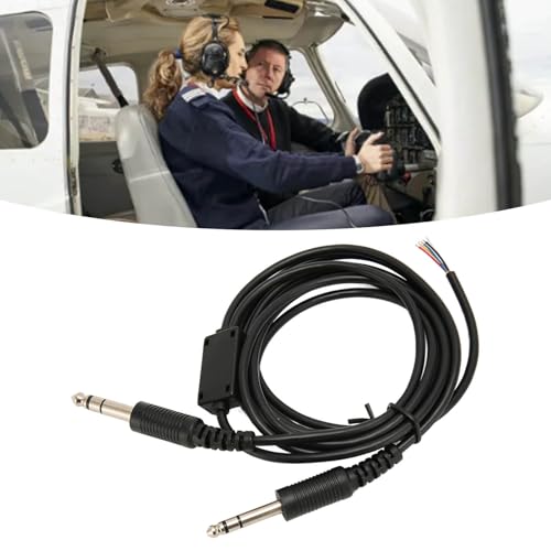 Cable de reemplazo para auriculares de aviación 2 m PVC miniatura 2