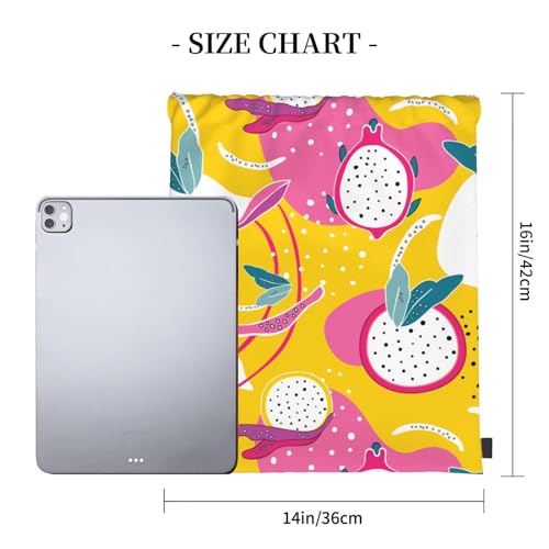 fruit Pitaya Drawstring Backpack Gym Bag Waterproof Draw String Cinch Bags for Sports Yoga Swimming Travel Beach4