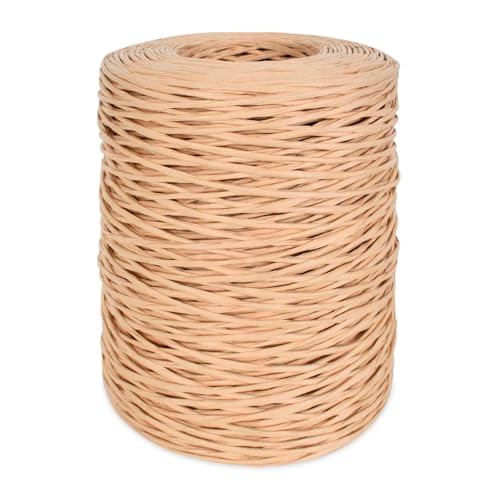 Filo di Carta,200m 2mm Filo di Carta Naturale,Filo di Ferro Carta,Filo di Ferro Ricoperto di Carta,Filo Naturale per Confezioni Regalo,Artigianato,Bouquet di Nozze