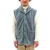 [pajamaya IZUMM] 眠りを誘う至極のふんわり感と暖かさ フリース ベスト 部屋着 メンズ レディース 秋 冬 ルームベスト ルームウェア／クラウドブルー・Mサイズ