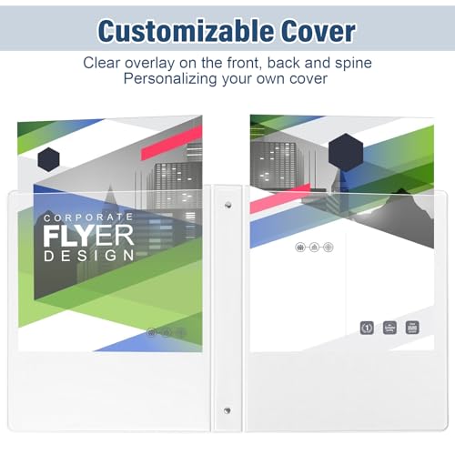 1-Inch 3-Ring-Binder with Pockets, 1'' Basic Binders 1-inch View Round Binders Holds 200 Sheets US Letter Size 8.5'' x 11'' - Bundle Packs Perfect for Home, Office, and School (1-inch) - Image 6