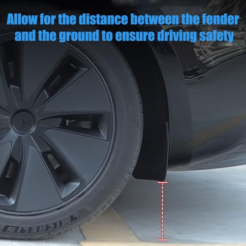 Image of Car Mud Flaps Splash Guards Fenders for Tesla Model 3 2024 Highland Mudflaps Protector Exterior Accessories 4 Pack