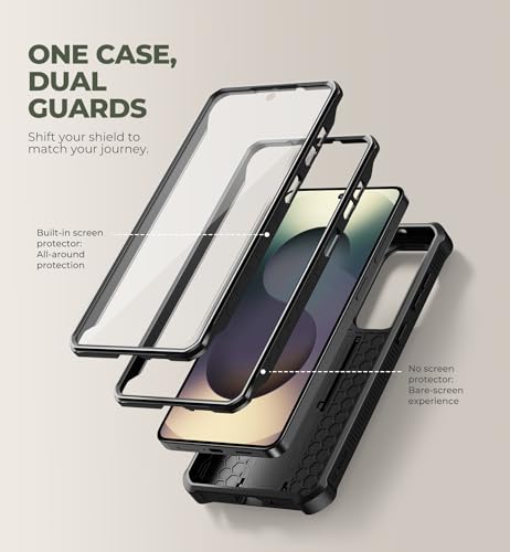 Image of Dexnor for Samsung Galaxy S26+ Plus Case with Upgraded Slide Camera Cover & 2 Front Frames & Built-in Screen Protector & Kickstand, Heavy-Duty Rugged Case Full-Body Protective Cover(2026),Black