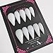 Eagle Claw Press on Nails Handmade Medium Stiletto Unique Thick Acrylic Nails White Talon False Nails Cat Claw Glossy Glue on Nail Solid Colour Curved Sturdy Nail Art 10Pcs(S)