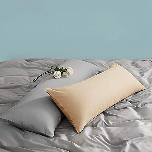 FLXXIE Body Pillow Cover - Super Soft Microfiber 20x54 Body Pillow Case - Envelope Closure, Wrinkle, Stain Resistant Light Taupe Body Pillowcase, 20x54, Light Taupe