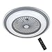 CristalRecord - Ventilador Plafón de techo con Intensidad de Luz LED regulable Blanco y Gris Liria
