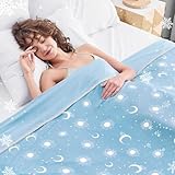 inhand Cooling Blanket Queen Size (90'x90') - Cooled Blankets for Hot Sleepers - Q-Max 0.45 Lightweight Breathable Summer Blanket for Sleeping Night Sweats to Keep Cool in The Heat -Light Blue