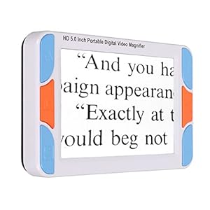 Portable Digital Magnifier, 5.0in HD LCD Screen Electronic Vision Aids, Handheld Reading Magnifier, 3X to 48X Times Magnification, for Low Vision, for Elderly (US Plug)