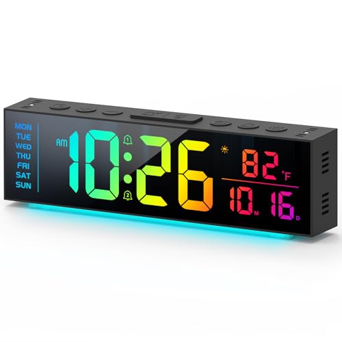 Digital Clock, Alarm Clock for Bedroom, Digital Wall Clocks for C...