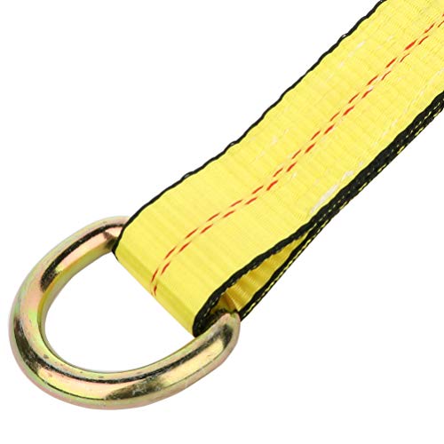 Ocpty 4 X Lasso Straps Wrecker Car Hauler Truck Tow Dolly Tire Wheel Tie Down Strap Yellow (2In. X 8Ft.) #TOP1