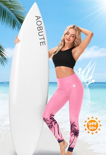 Image of AOBUTE Women Swim Pants UPF 50+ Rash Guard Pants High Waisted Swimming Leggings