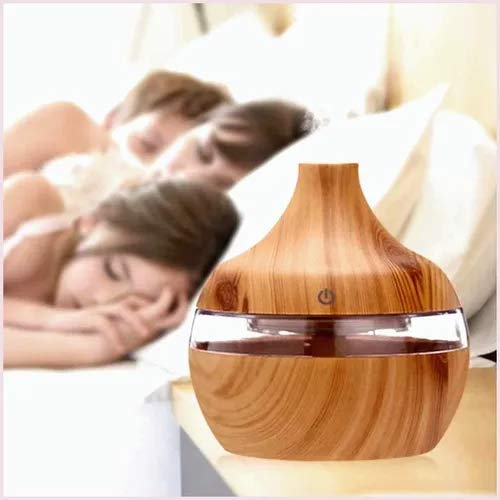 Umidificador de ar difusor aromatisador cor madeira mini USB