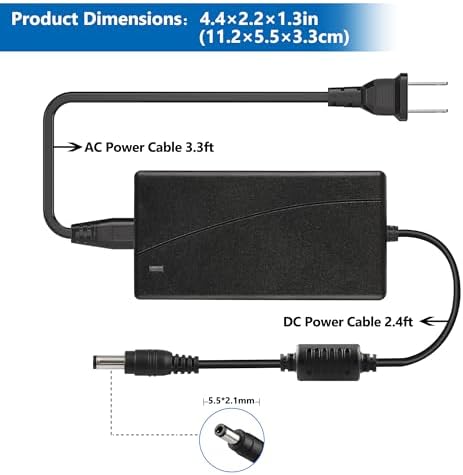 Power Cord for Cricut Explore Air 2/Expression 2/Maker/Explore/Explore Air/Explore One/Create/Cake/Mini, Replacement for Cricut Maker KSAH1800250T1M2 Cutting 18V Charger Power Supply-6.6ft