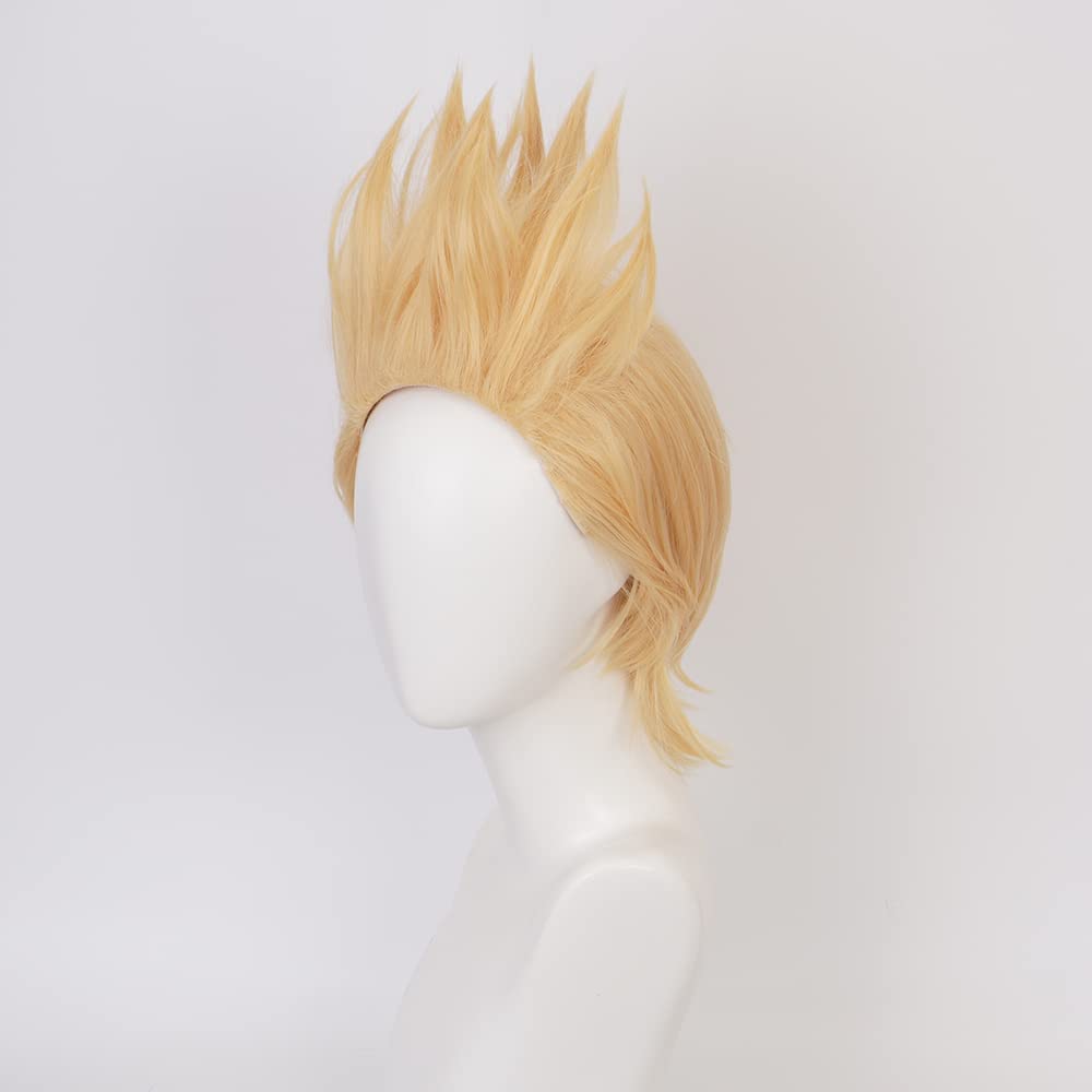 Dark Yellow Short Heat Resistant Synthetic Costume Hairs for Men Women Halloween Cos Anime Party Replacement Wigs - Image 3