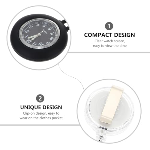 Image of Hemobllo Nurse Fob Watch Hanging Pocket Watch for Nurses and Professionals Clip on Badge Clock with Dial Birthday Christmas Gift 3.93 X 1.65 X 0.59 in