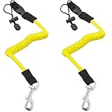 kuou 2 correas de remo para kayak, cuerda elástica de seguridad de 55 pulgadas, accesorios de canoa con hebilla de cinturón ajustable y ganchos de metal para canoa, barco, surf (amarillo)