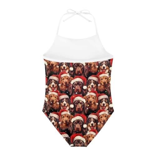 Image of Christmas Kids One-Piece Swimsuits Beach Swimwear Bathing Suit for 3-10 Years Girls