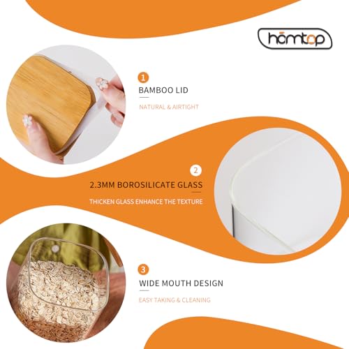 30% Off Glass Food Storage Jars with Bamboo Lids - 3 Pack - Image 4