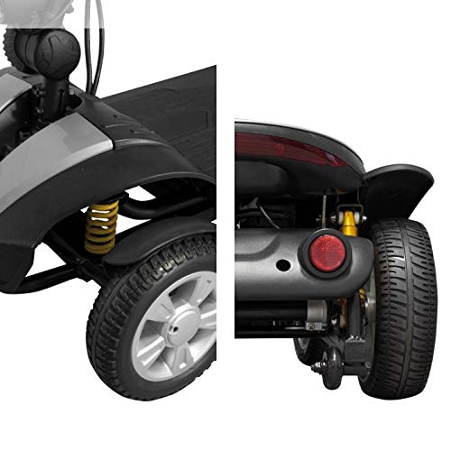 Intermed Scooter Elettrico SC-100 Blue Metallizzato - 4 Ruote, 4 Ammortizzatori, Pieghevole - Adatto Interni/Esterni - Conforme CE