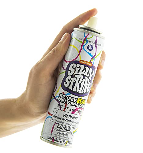 The Original Silly String! Silly String Single Can, Assorted Colors, 3 oz Large Can – The Only Real Party in a Can! Be Silly! Shoots over 15ft!
