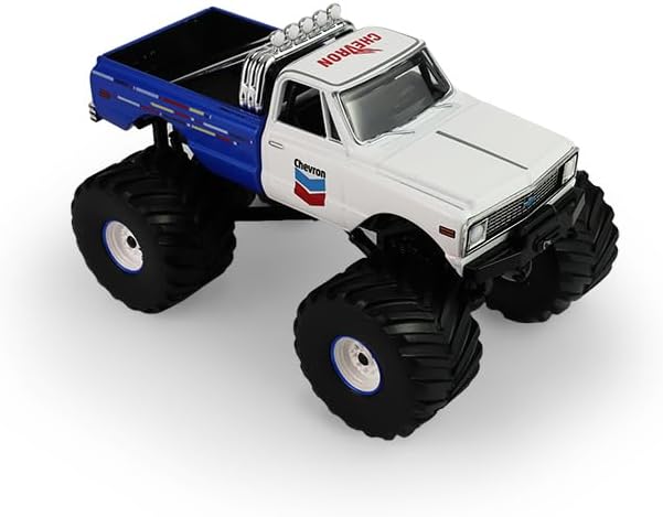 Greenlight 1972 K-10 Monster Truck 150th Anniversary White and Blue Metallic Kings of Crunch Series 1/43 Diecast Model Car 88063