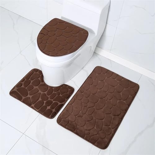 Tapis de douche rouge à galets pour une décoration de baignoire cosy - 3