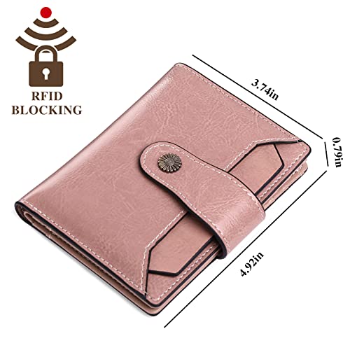 FALAN MULE Small Wallet for Women Leather Bifold Compact RFID Blocking Small Womens Wallet3