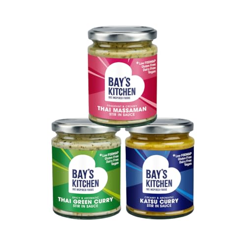 Image of Bay's Kitchen Asian Curry Stir-In Cooking 3 Sauce Selection - Katsu Curry Cooking Sauce, Thai Green Curry Cooking Sauce and Thai Massaman Sauce
