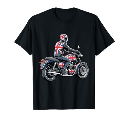British Flag Retro Motorcycle Rider T-Shirt