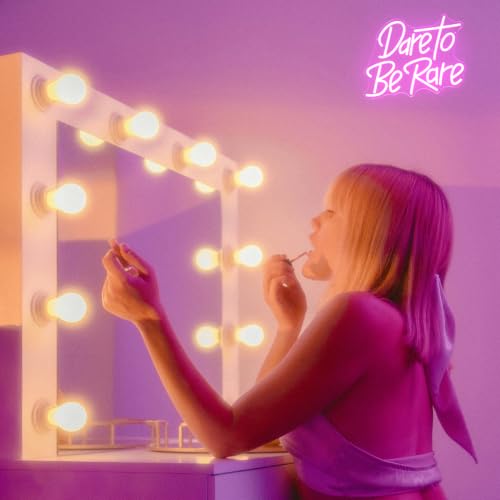 Image of Dare To Be Rare Neon LED Sign Pink Letter Light for Bedroom Decor Girl Gift