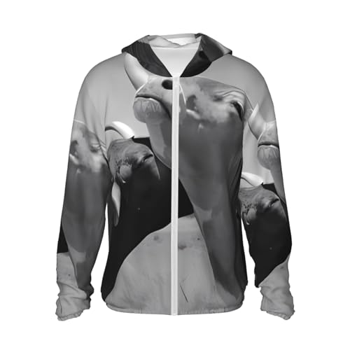 Veste à capuche vache avec zip sweat imprimé animal chaud avec poches