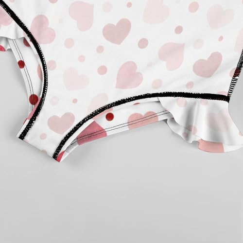 Image of Girls One Piece Swimsuit Polka Dots Ruffles Swimwear Bathing Suits 3-12 Years