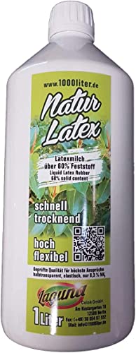 Natursache Latexmilch 1 Liter - Flüssiglatex 1000ml als Liquid Latex - Naturlatex Allzweck geeignet auch für Halloween-Masken, Hautkleber, Narben, Sockenstopp, Dichtungen usw Cover