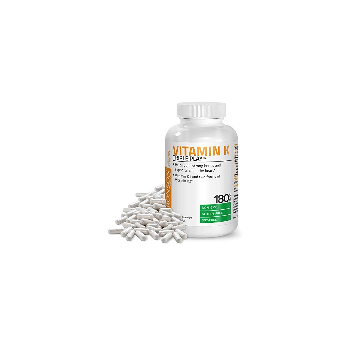 Bronson Vitamin K Triple Play (Vitamin K2 MK7 / Vitamin K2 MK4 / Vitamin K1) Full Spectrum