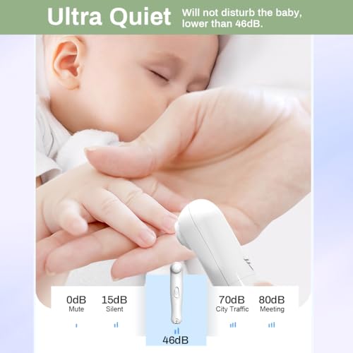 Image of SNOWIE SOFT Nail Trimmer for Baby New Born White Electric Baby Nails Cutter 2 in 1 Electric Nail Clipper with LED USB Rechargeable Baby Grooming Kit
