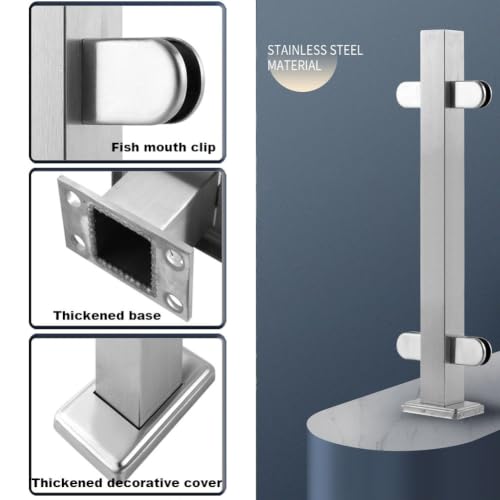 Poste de barandilla de acero inoxidable 304 de 105cm para escaleras y balcones con vidrio 6