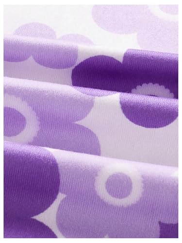 Verdusa Girl's Boho Floral Flared Leg Bell Bottom Pants High Waisted Athletic Trousers4