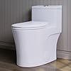 HOROW T0338WM Elongated One Piece Toilet Matte White ADA Toilet 173 with Comfort Chair Height Seat 08128 GPF Powerful Dual Flush Toilet for Bathroom MAP 1000g 12 Rough in Skirted Toilet Bowl