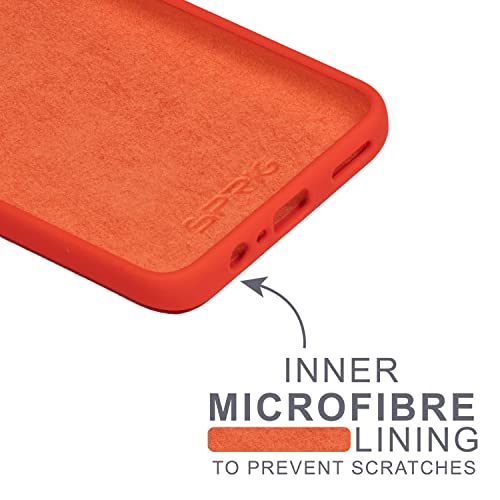 Image of SPRIG Compatible with Motorola G52 Phone Liquid Silicone Cover Premium Back Cover Drop Tested Shock Proof Mobile Case for Men, Women, Boys and Girls with Camera Protection (Orange)