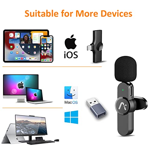 Image of Wireless Lavalier Microphone for iPhone15, Wireless Clip Mic, Clip on Microphone A6d, for iPhone, iPad, Computer, Mike for YouTube,Zoom Meeting, Video Recording