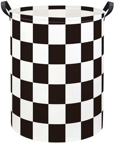 Image of Baby Laundry Basket Kids Hamper Toy Storage Bin for Boys Room Decor Baby Nursery Hamper Gift Baskets for Bedroom Bathroom(Race Flag)