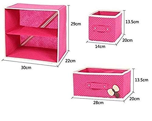 Image of 3 Drawer Collapsible Cloth Organizer Storage Box Desk Cabinet Tool Foldable Drawer Units Fabric Cabinet Closet Storage Organizer(Multi Color)
