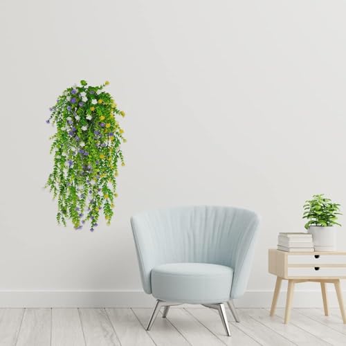 Image of Dekorly Artificial Hanging Plants, Monstera Leaves Ivy Vine Faux Greenery Tropical Palm Leaves Hanging Plants UV Resistant Jungle Leaf for Garden Home Party (Height : 65CM, Design-D, 2 Pack)